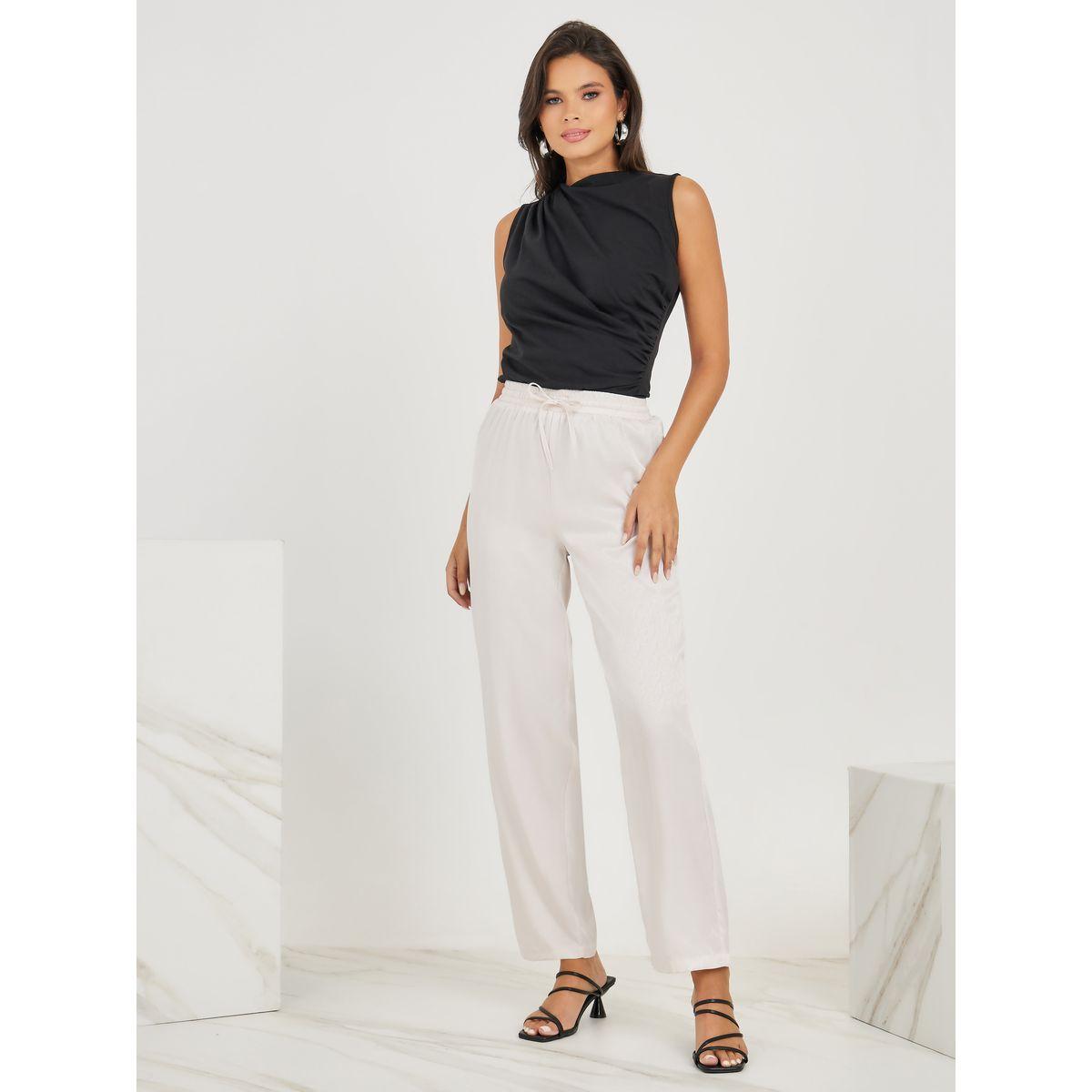 Styli Jacquard Tapered Pants with Drawstring-women-clothing-bottoms-trousers-image-2