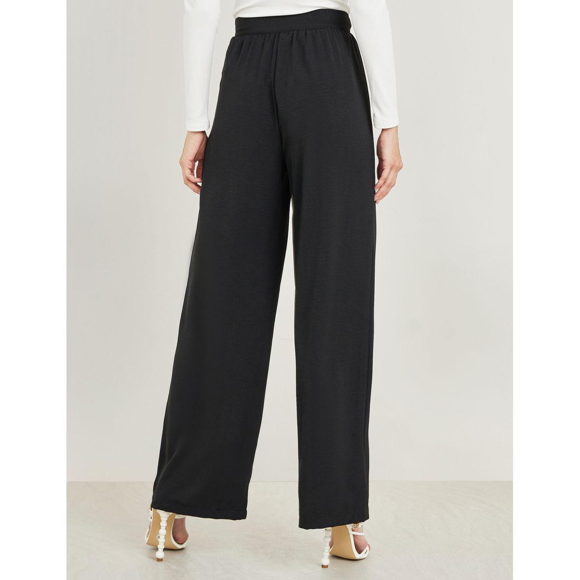 بنطال بأرجل مستقيمة وخصر مطاطي-women-clothing-bottoms-trousers-image-4