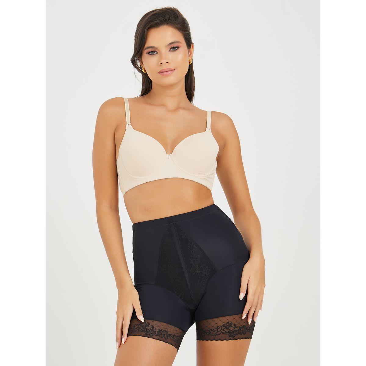 Styli Triangle Lace Hem Detail Tummy & Thigh Slimmer-women-clothing-lingerie-shapewear-image-1