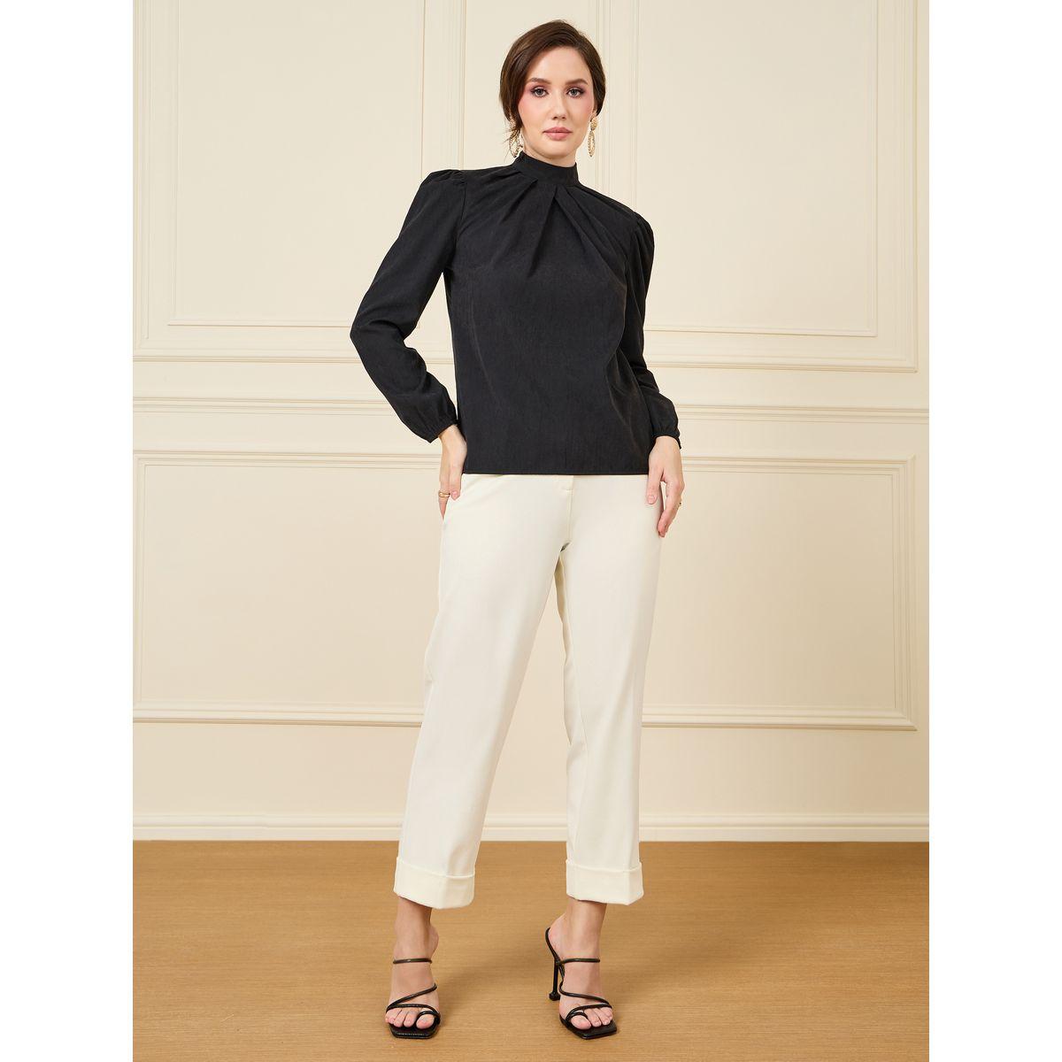 Styli High Neck Pleats Detail Blouse-women-clothing-shirtsandblouses-blouses-image-3