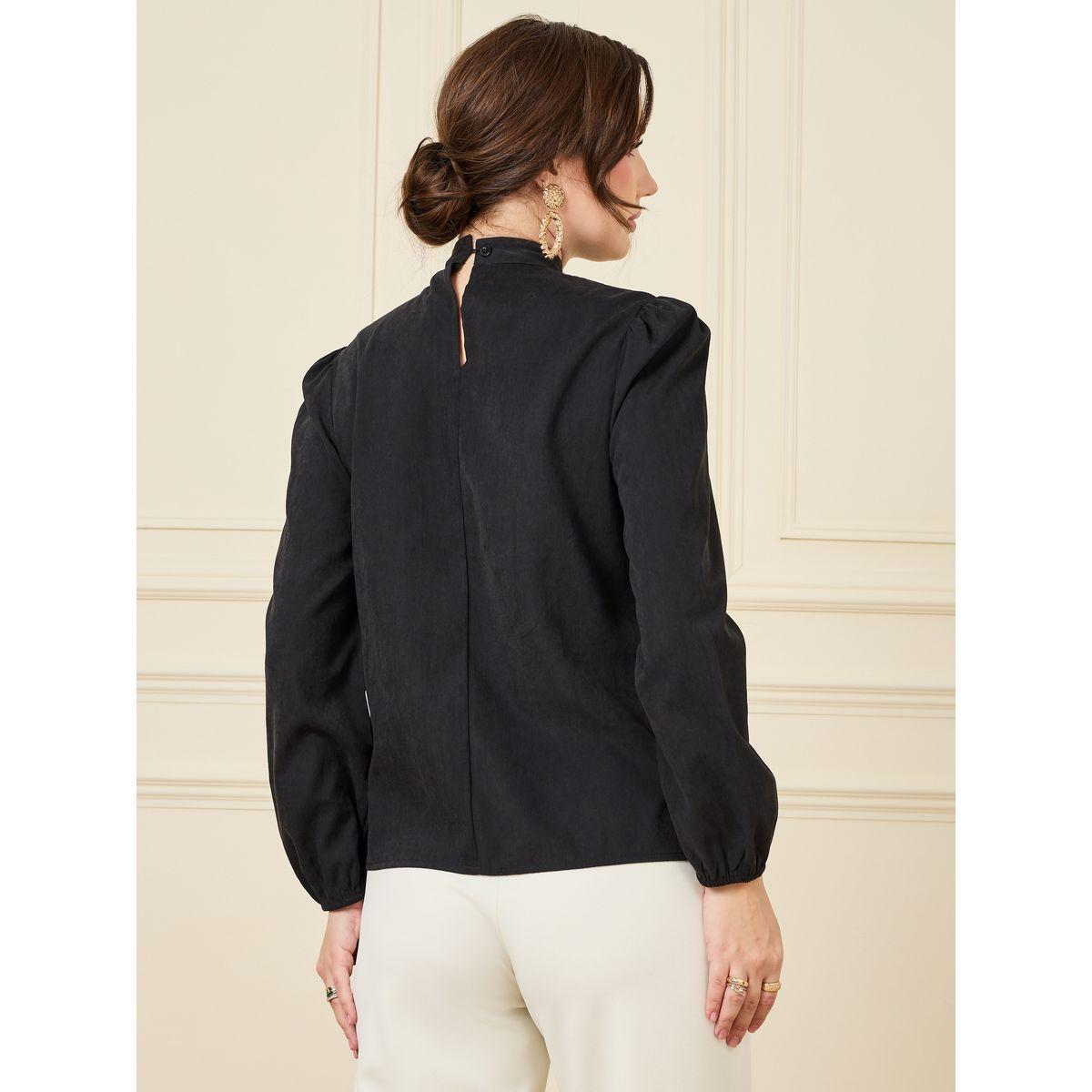 Styli High Neck Pleats Detail Blouse-women-clothing-shirtsandblouses-blouses-image-5