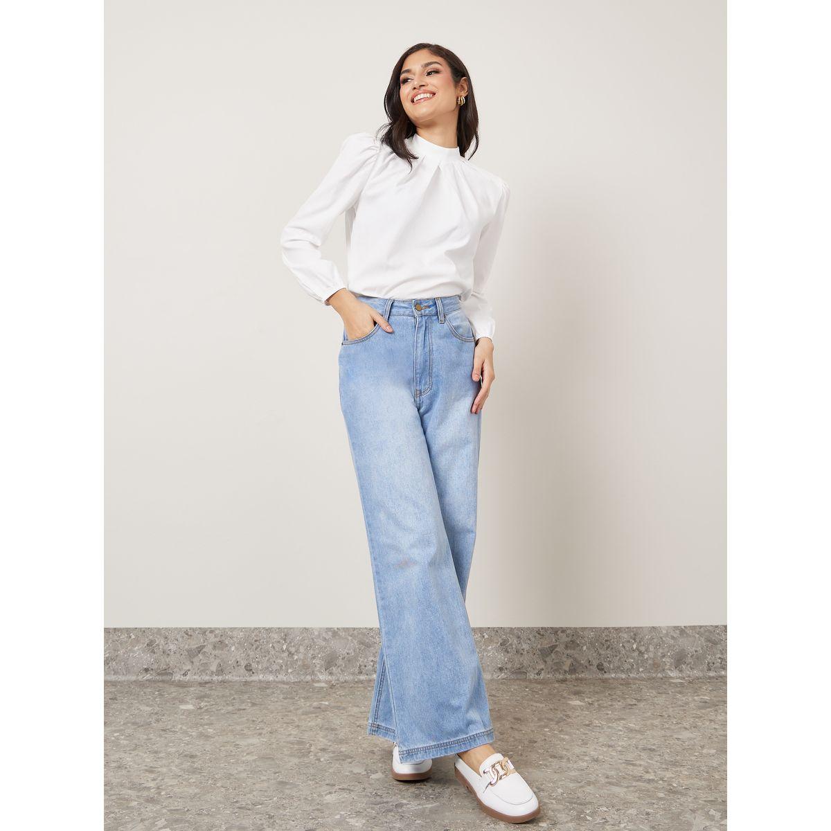 Styli High Neck Pleats Detail Blouse-women-clothing-shirtsandblouses-blouses-image-2