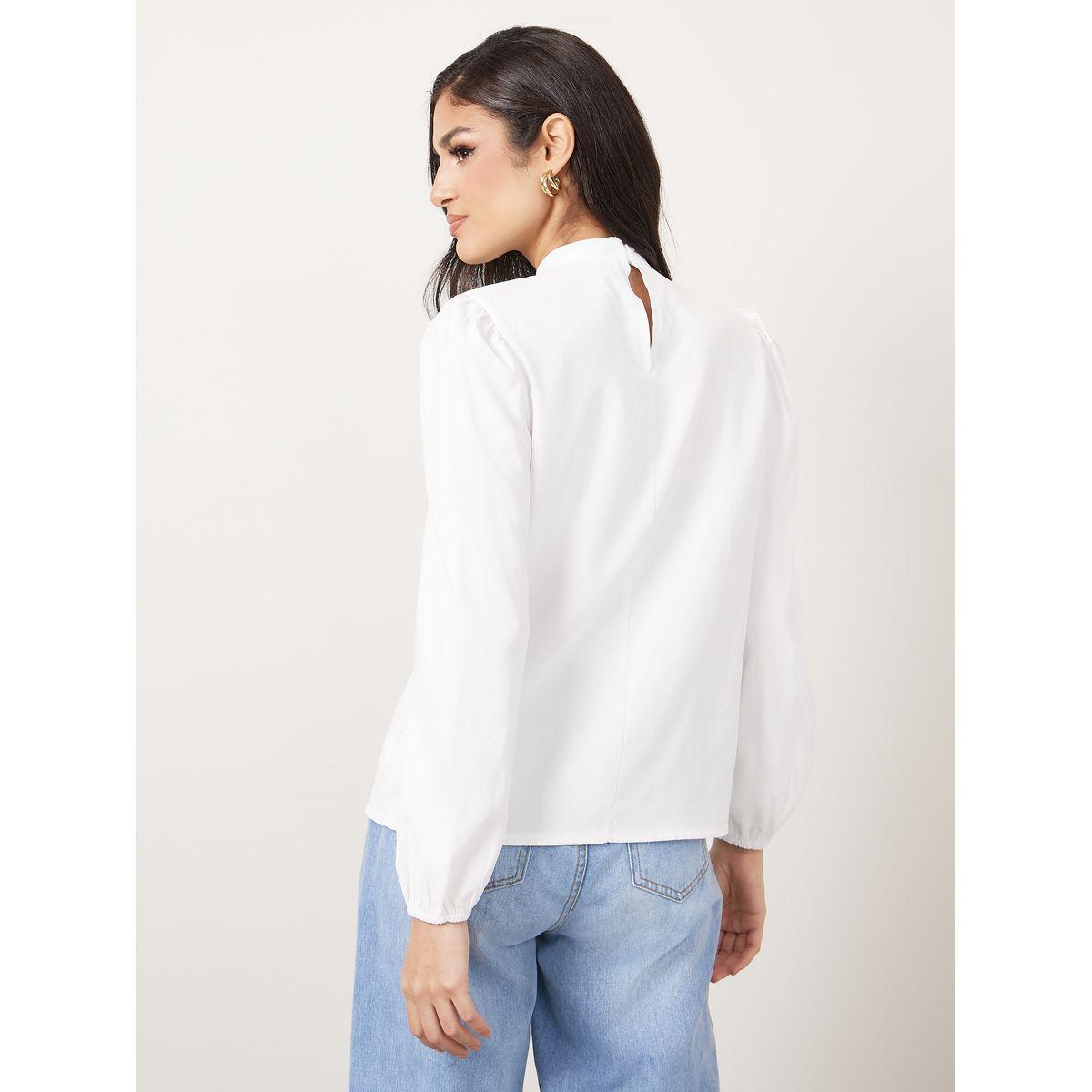 Styli High Neck Pleats Detail Blouse-women-clothing-shirtsandblouses-blouses-image-5