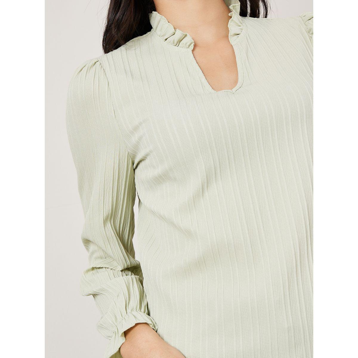 Styli Textured Notch Neck Regular Fit Blouse-women-clothing-shirtsandblouses-blouses-image-4