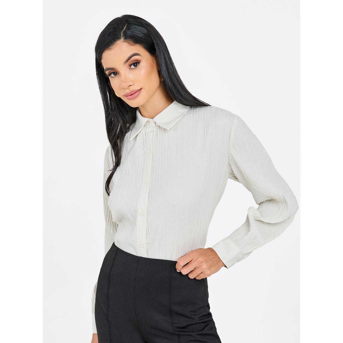 بلوزة بقصة عادية وأزرار-women-clothing-shirtsandblouses-shirts-image-1