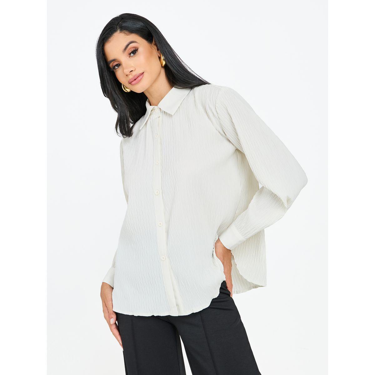 بلوزة بقصة عادية وأزرار-women-clothing-shirtsandblouses-shirts-image-3