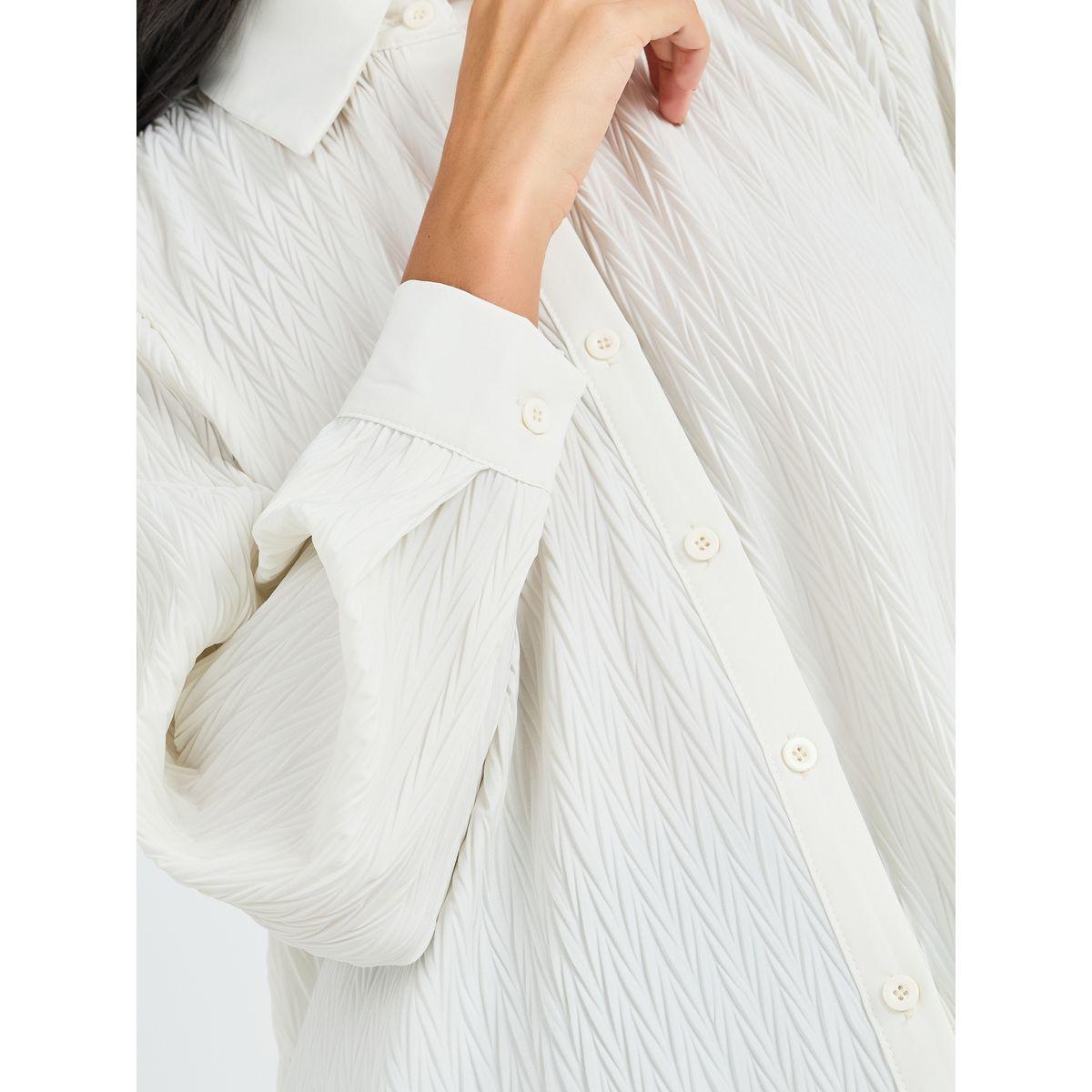 Styli Textured Regular Fit Shirt with Button Placket-women-clothing-shirtsandblouses-shirts-image-4
