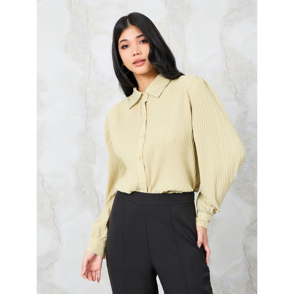 بلوزة بتفاصيل بارزة الملمس مع أزرار-women-clothing-shirtsandblouses-shirts-image-5
