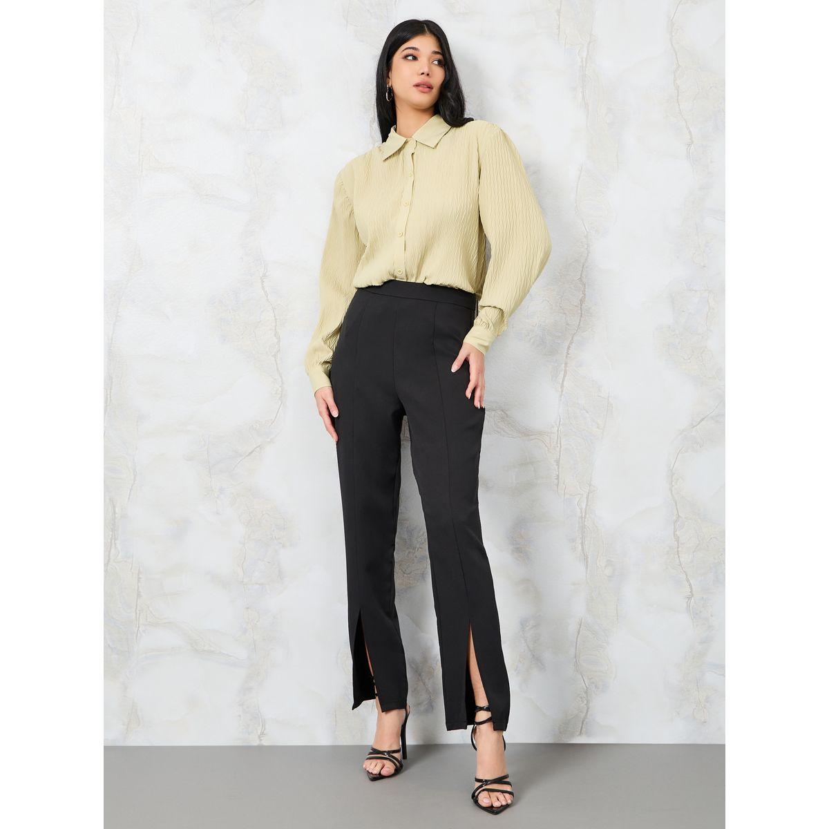 بلوزة بتفاصيل بارزة الملمس مع أزرار-women-clothing-shirtsandblouses-shirts-image-4