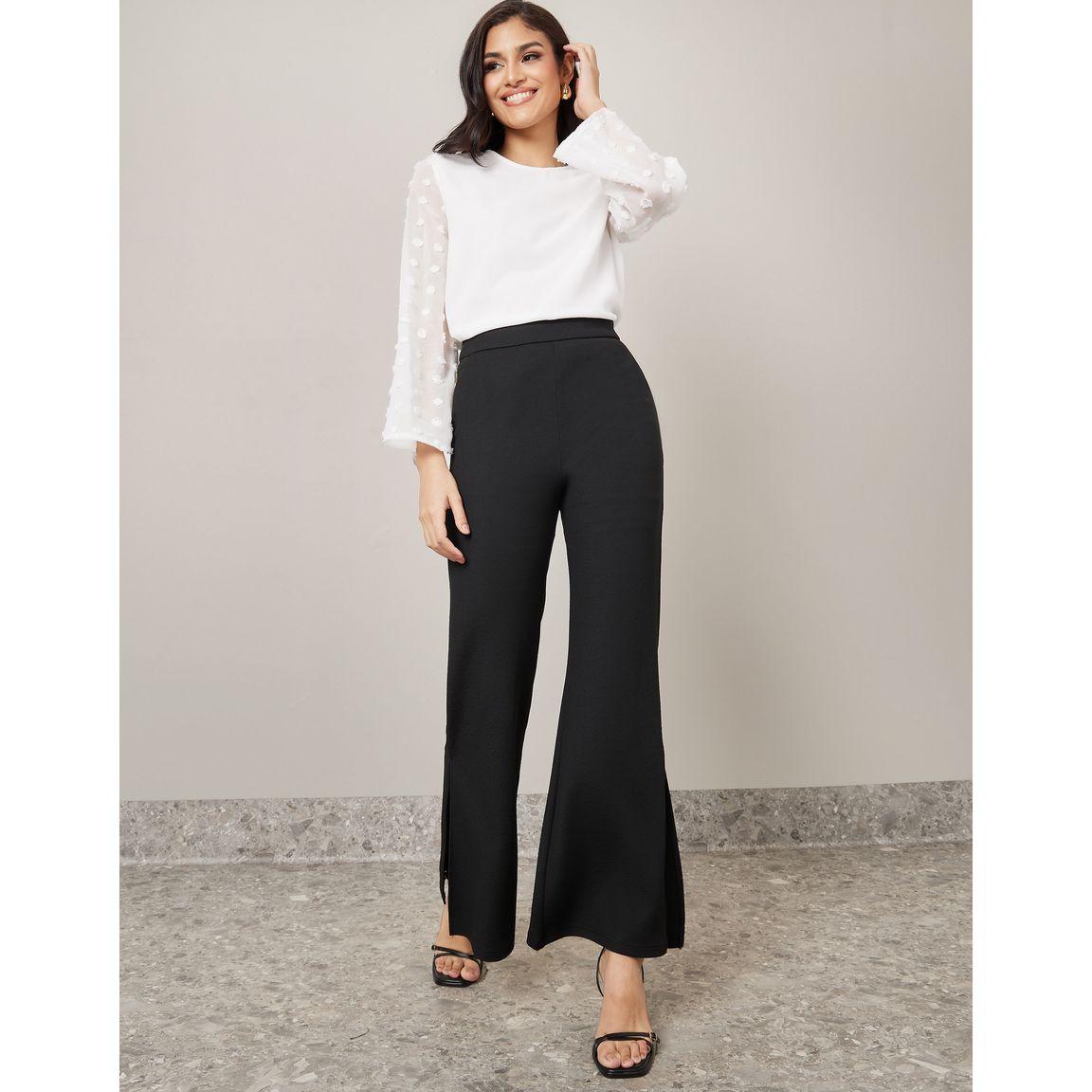 Styli Dobby Flute Sleeve Round Neck Blouse-women-clothing-shirtsandblouses-blouses-image-2