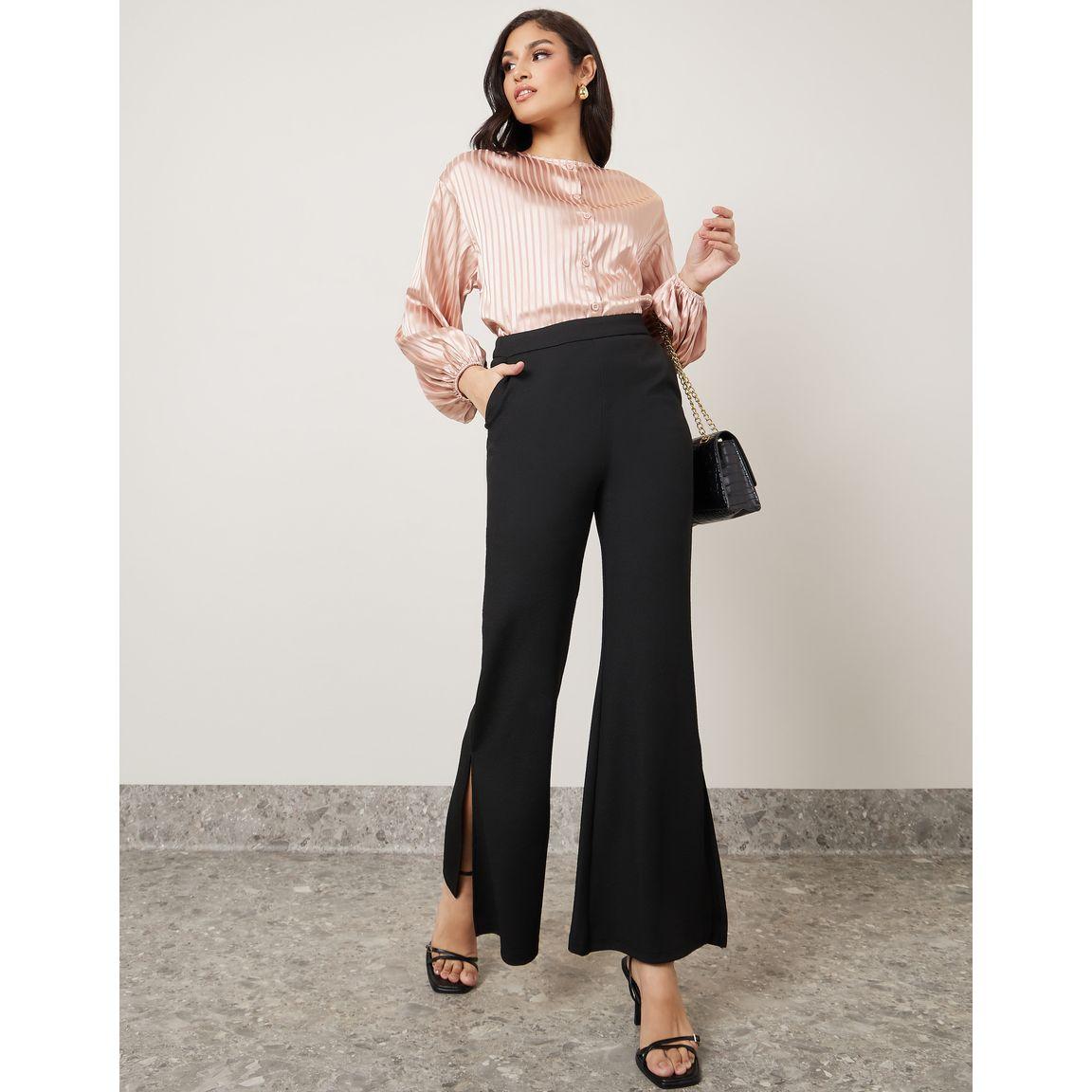 Styli Striped Pattern Volume Sleeve Satin Blouse-women-clothing-shirtsandblouses-blouses-image-2