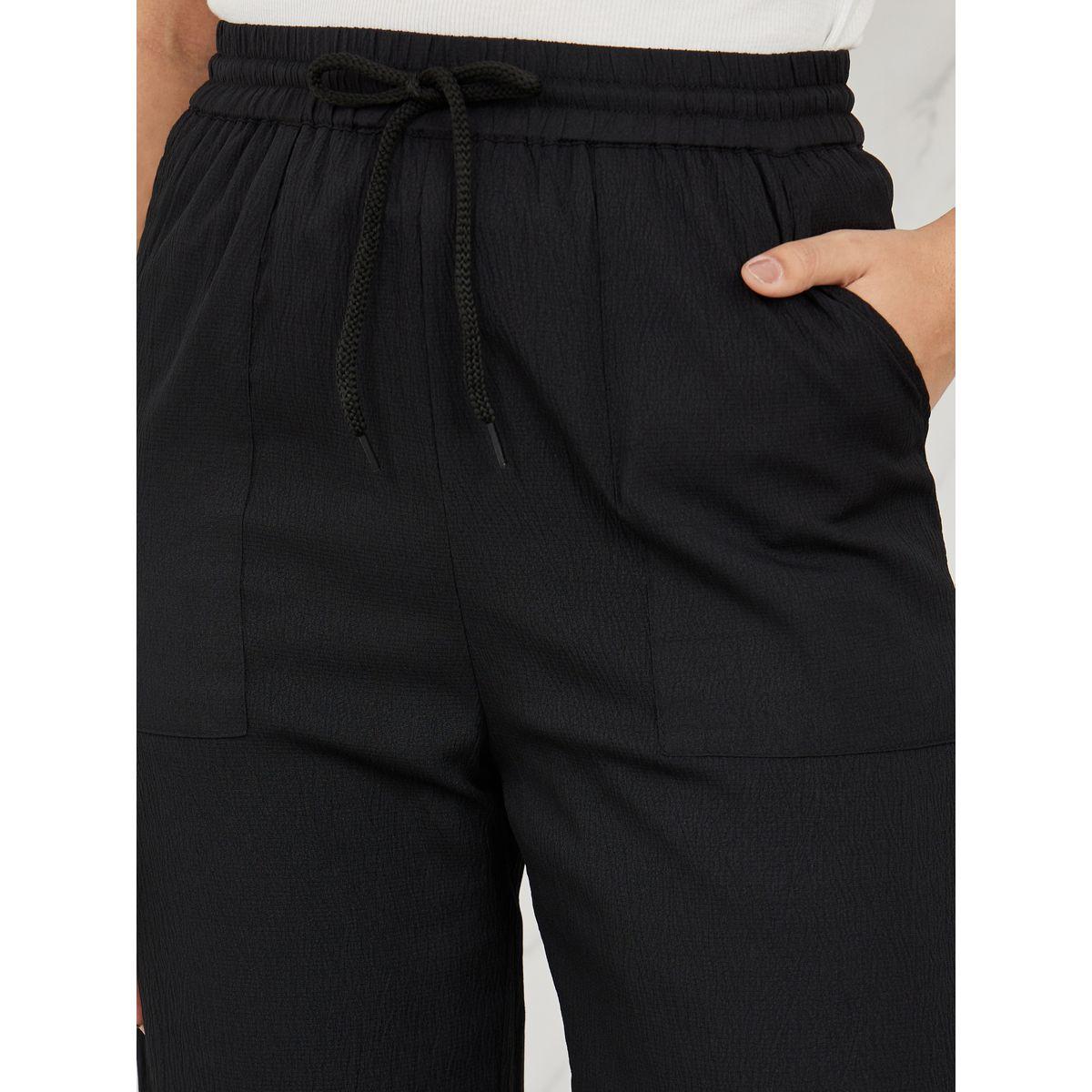 بنطال بارجل مستقيمة وخصر مطاطي مع جيوب-women-clothing-bottoms-trousers-image-3