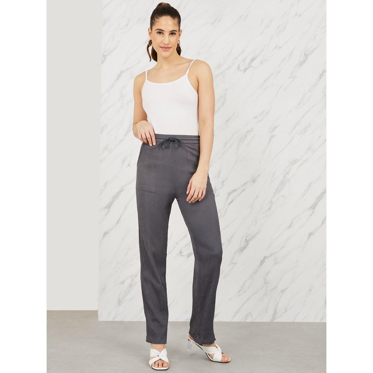 بنطال بارجل مستقيمة وخصر مطاطي مع جيوب-women-clothing-bottoms-trousers-image-2