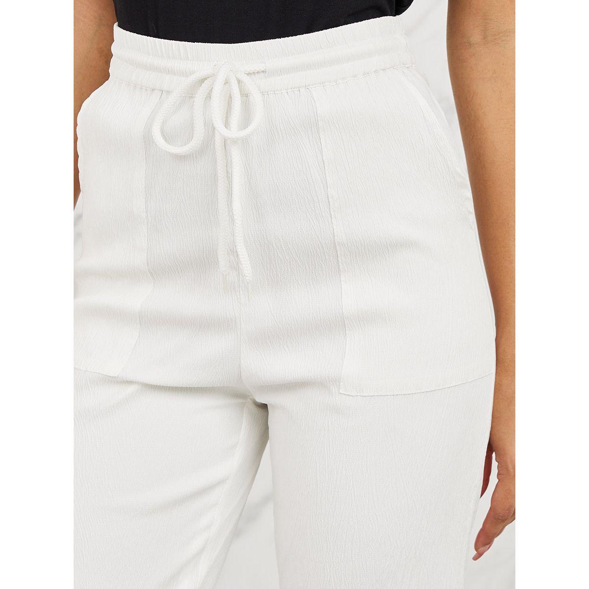 بنطال بارجل مستقيمة وخصر مطاطي مع جيوب-women-clothing-bottoms-trousers-image-3