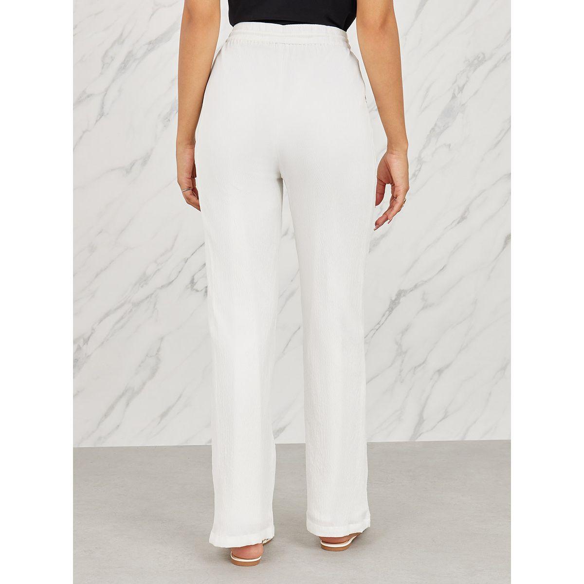 بنطال بارجل مستقيمة وخصر مطاطي مع جيوب-women-clothing-bottoms-trousers-image-4
