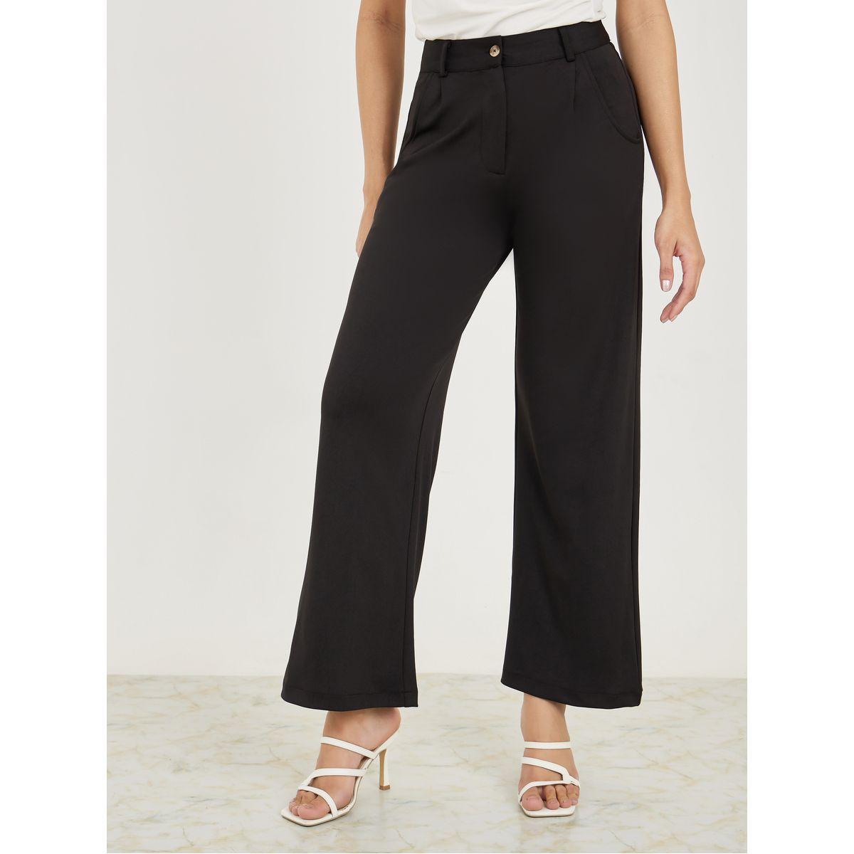 Styli High Rise Wide Leg Pants with Pleats-women-clothing-bottoms-trousers-image-1