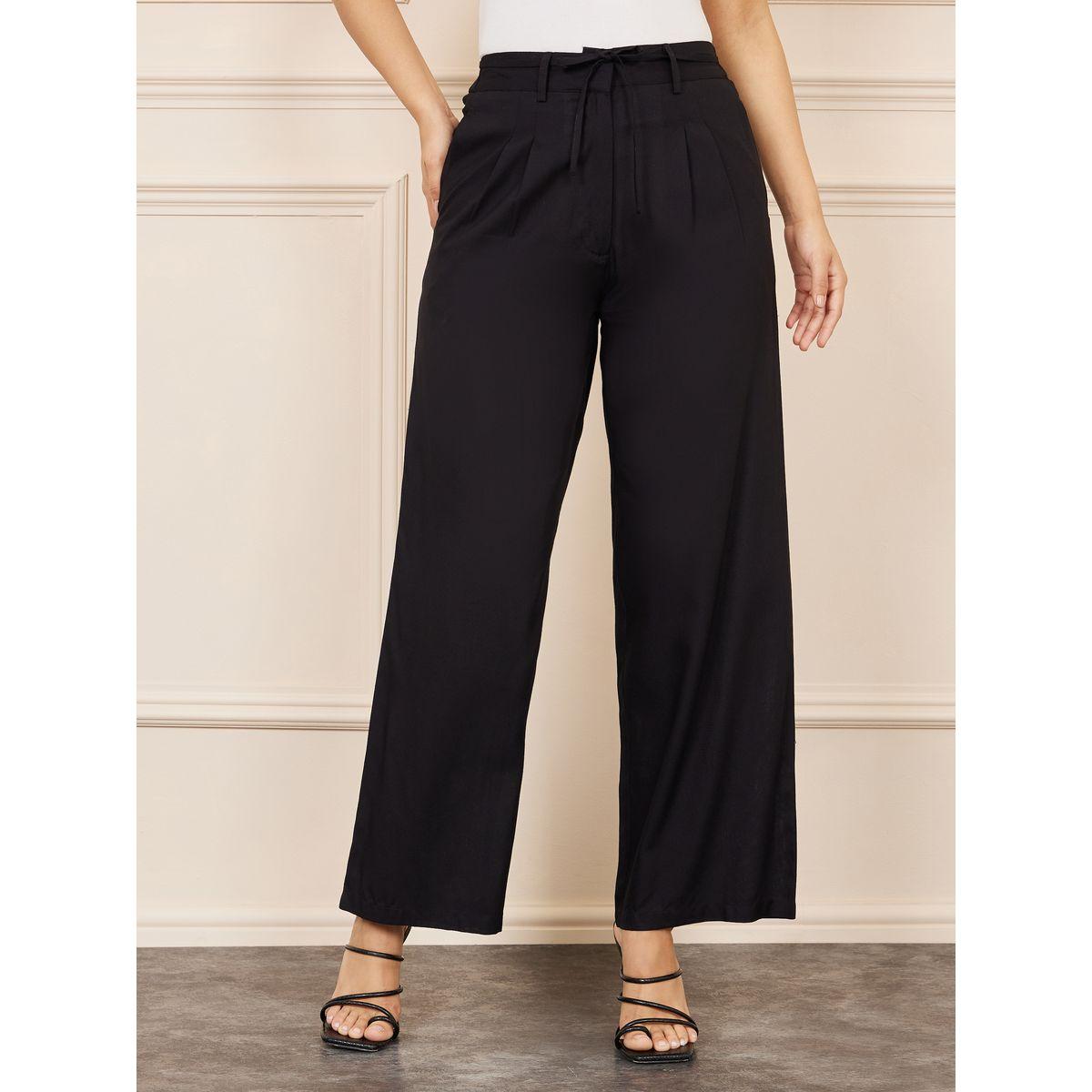 بنطال بأرجل واسعة ورباط خصر-women-clothing-bottoms-trousers-image-1