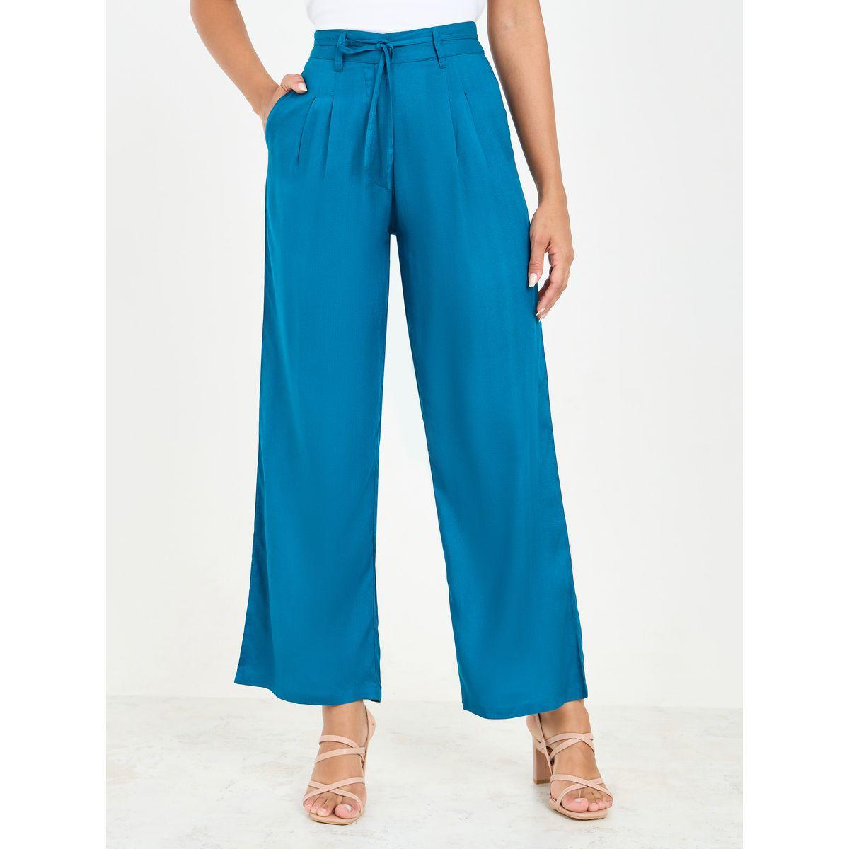 بنطال بأرجل واسعة ورباط خصر-women-clothing-bottoms-trousers-image-1