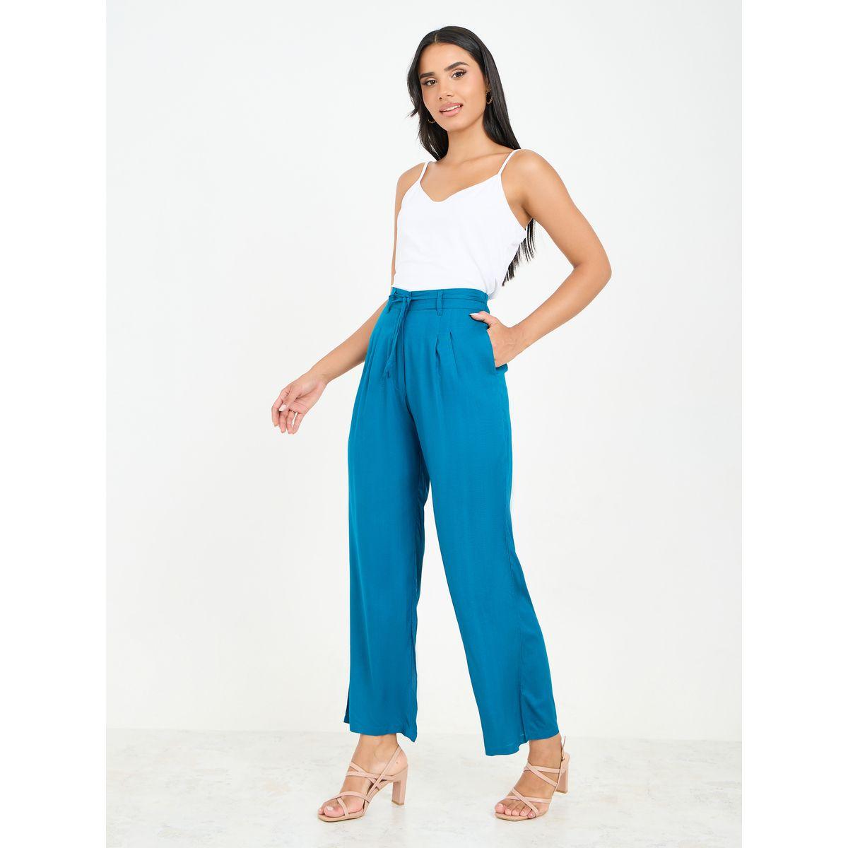 بنطال بأرجل واسعة ورباط خصر-women-clothing-bottoms-trousers-image-2