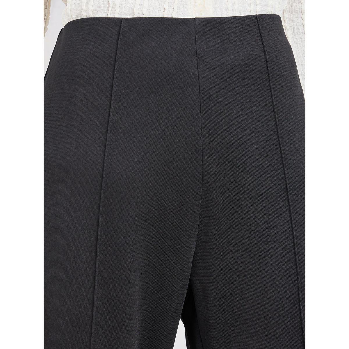 Styli Straight Fit Pintuck Detail Ponte Pants with Concealed Zip-women-clothing-bottoms-trousers-image-3