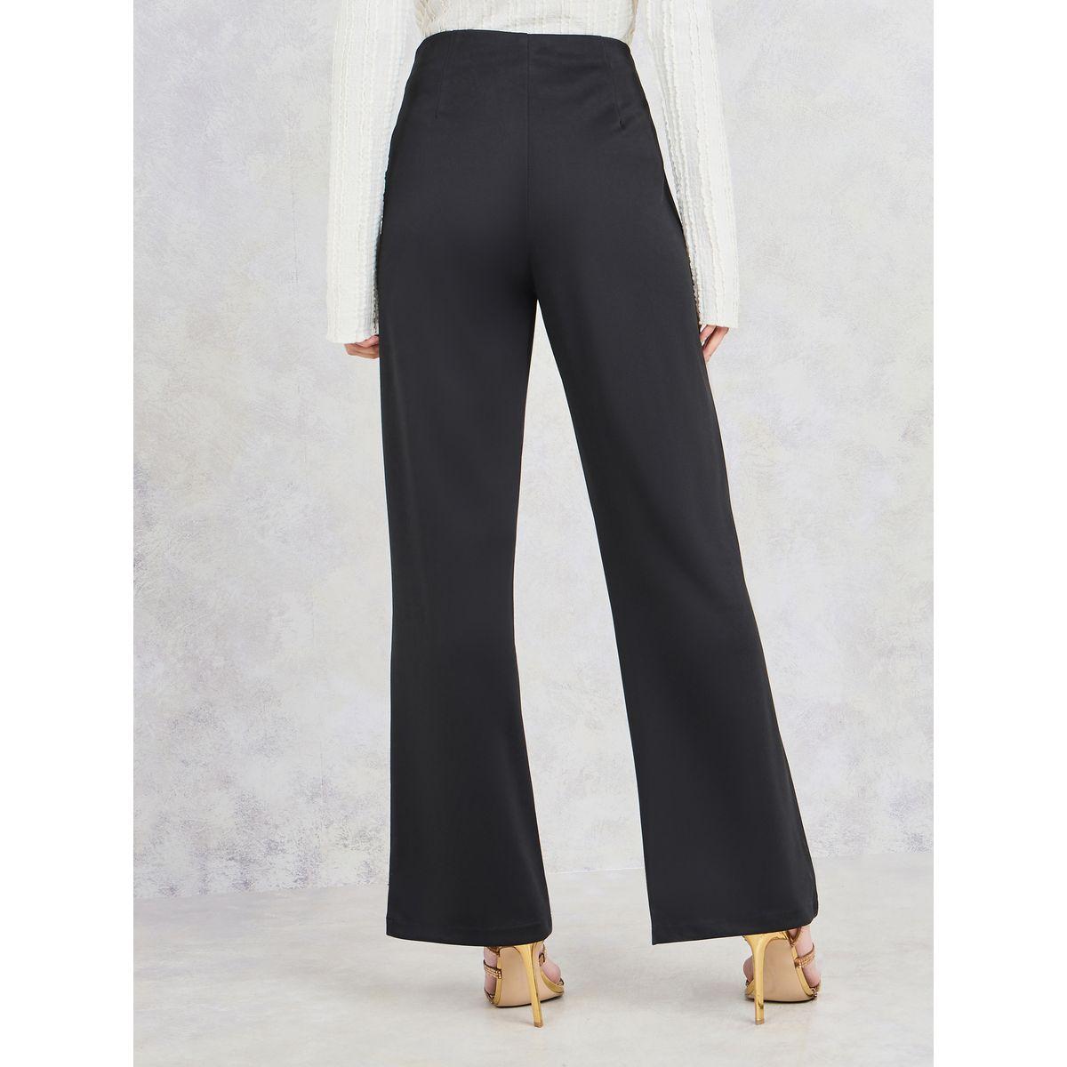 بنطال بونتي بقصة مستقيمة وحزوز-women-clothing-bottoms-trousers-image-4