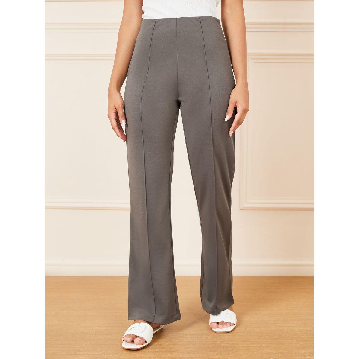 بنطال بونتي بقصة أرجل مستقيمة-women-clothing-bottoms-trousers-image-1