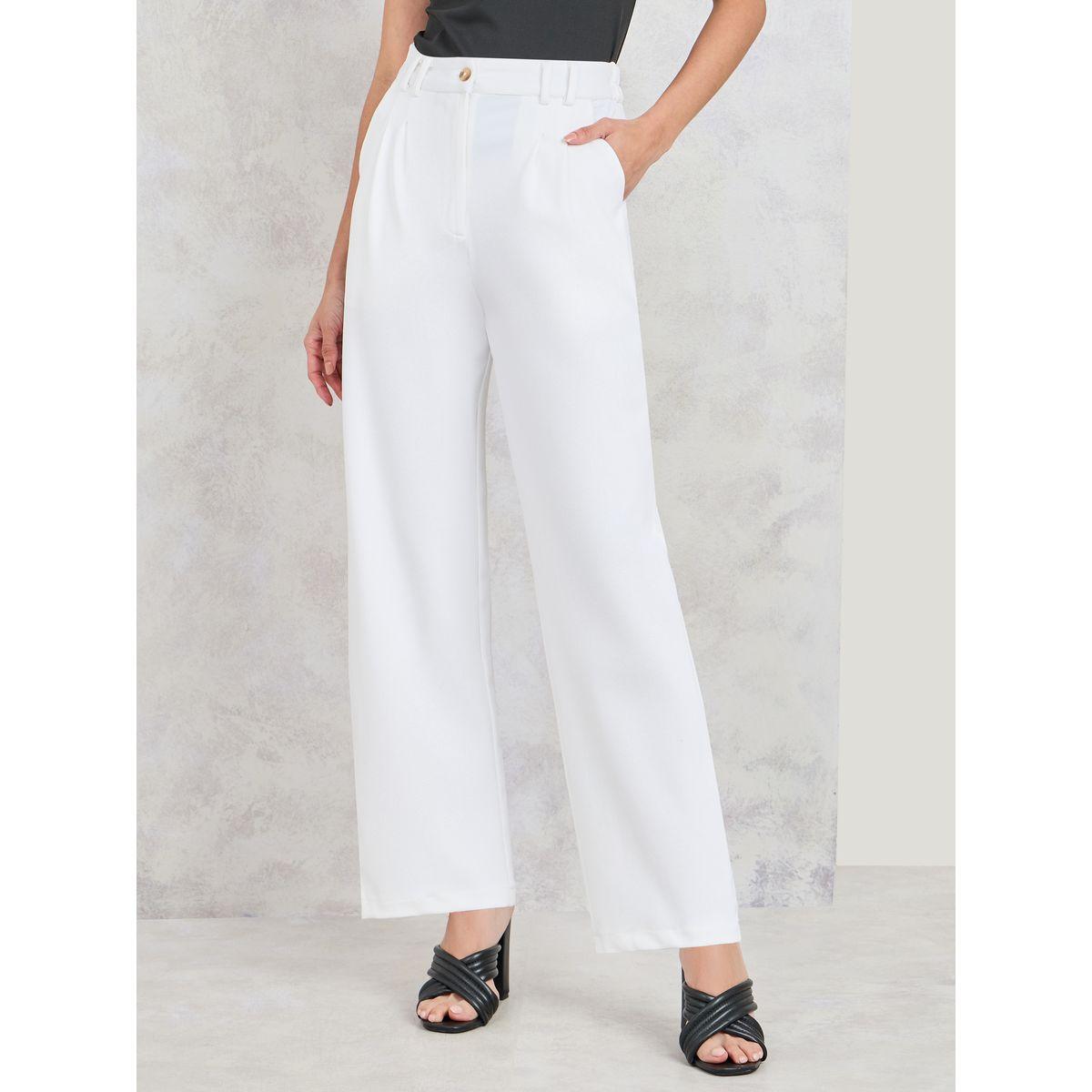 Styli Straight Fit Ankle Length Pants with Pockets-women-clothing-bottoms-trousers-image-1