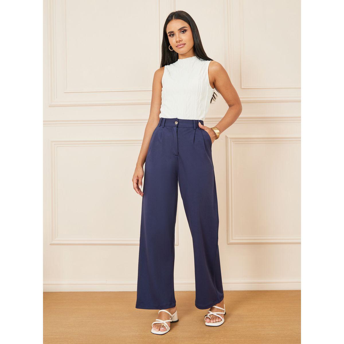 بنطال بأرجل واسعة وياقة عالية-women-clothing-bottoms-trousers-image-2