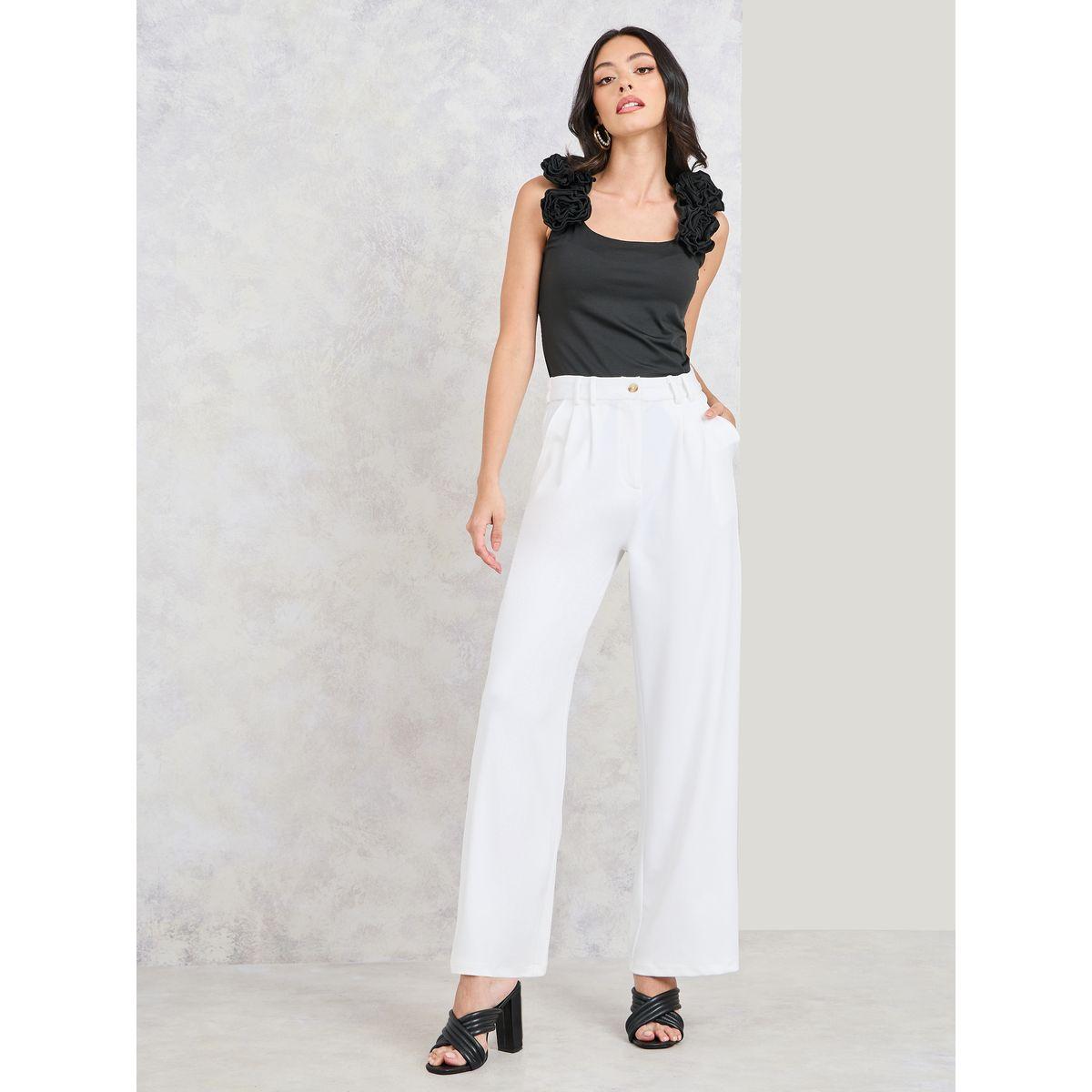 بنطال بأرجل واسعة وياقة عالية-women-clothing-bottoms-trousers-image-2