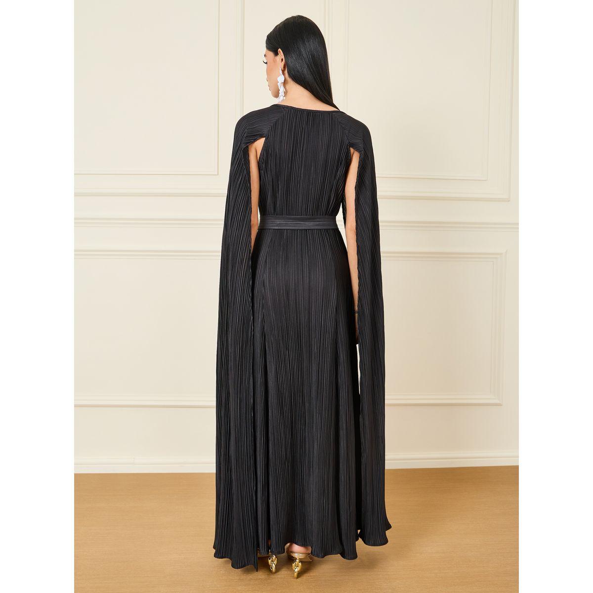 فستان طويل بأكمام مشقوقة وحزام-women-clothing-dresses-image-4
