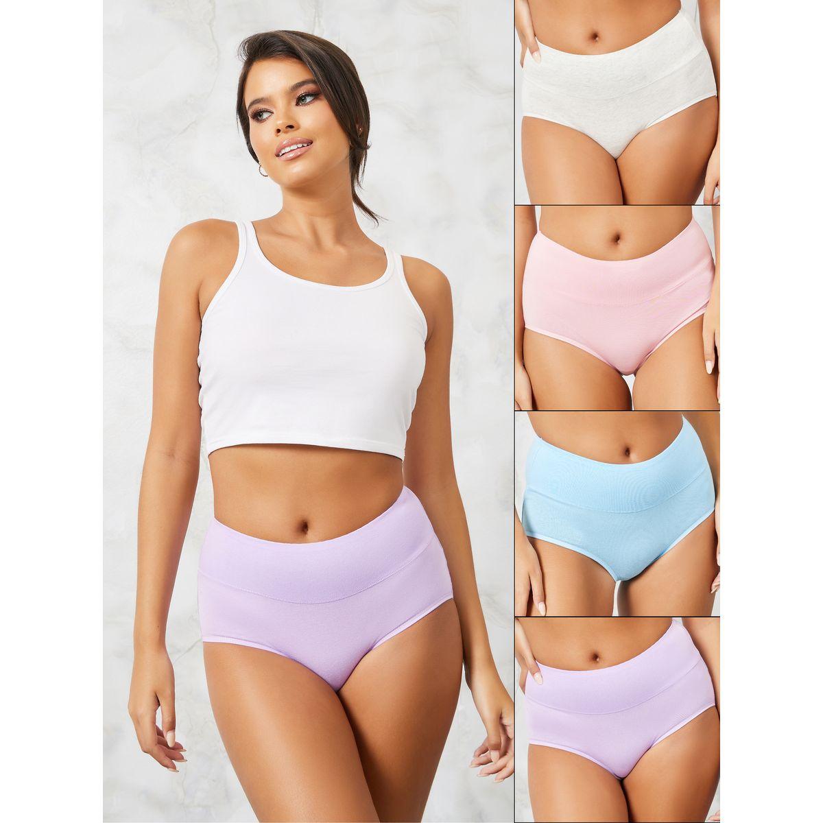 مجموعة من 4 شورتات بخصر عريض-women-clothing-lingerie-panties-image-1