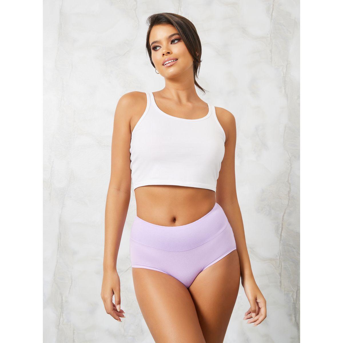 Styli Pack of 4 - Cotton Wide Waistband Solid Shorts-women-clothing-lingerie-panties-image-2