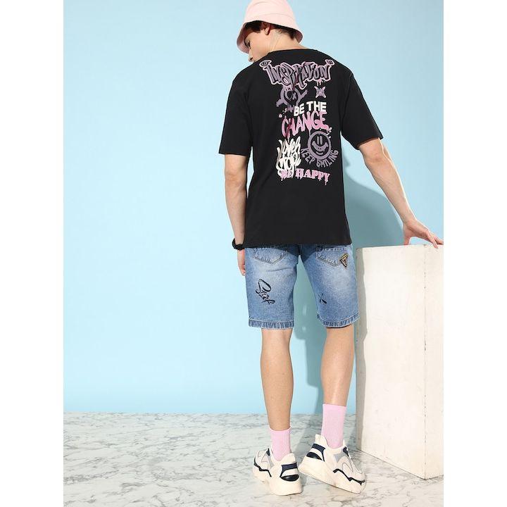 تيشيرت واسع مطبع بطبعة جرافيك ديلينجر × ستايلي-men-clothing-tshirtsandpolos-tshirts-image-1