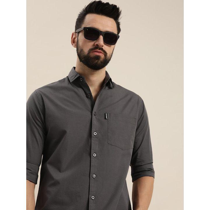 Dillinger X Styli Solid Collared Pocket Detail Shirt-men-clothing-shirts-image-1