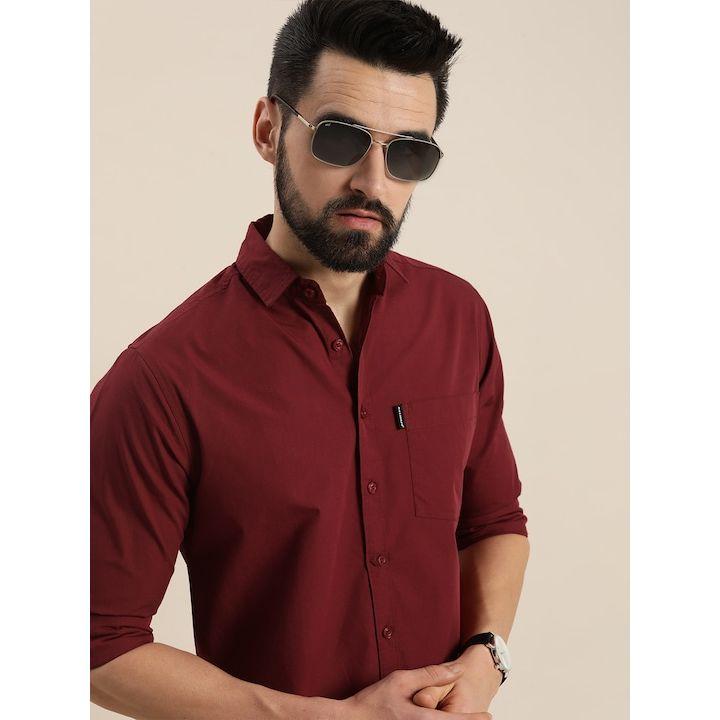 قميص سادة بجيب على الصدر ديلينجر × ستايلي-men-clothing-shirts-image-1