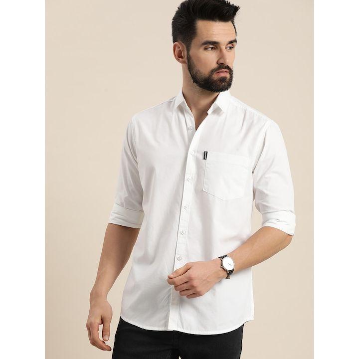 قميص سادة بجيب على الصدر ديلينجر × ستايلي-men-clothing-shirts-image-1