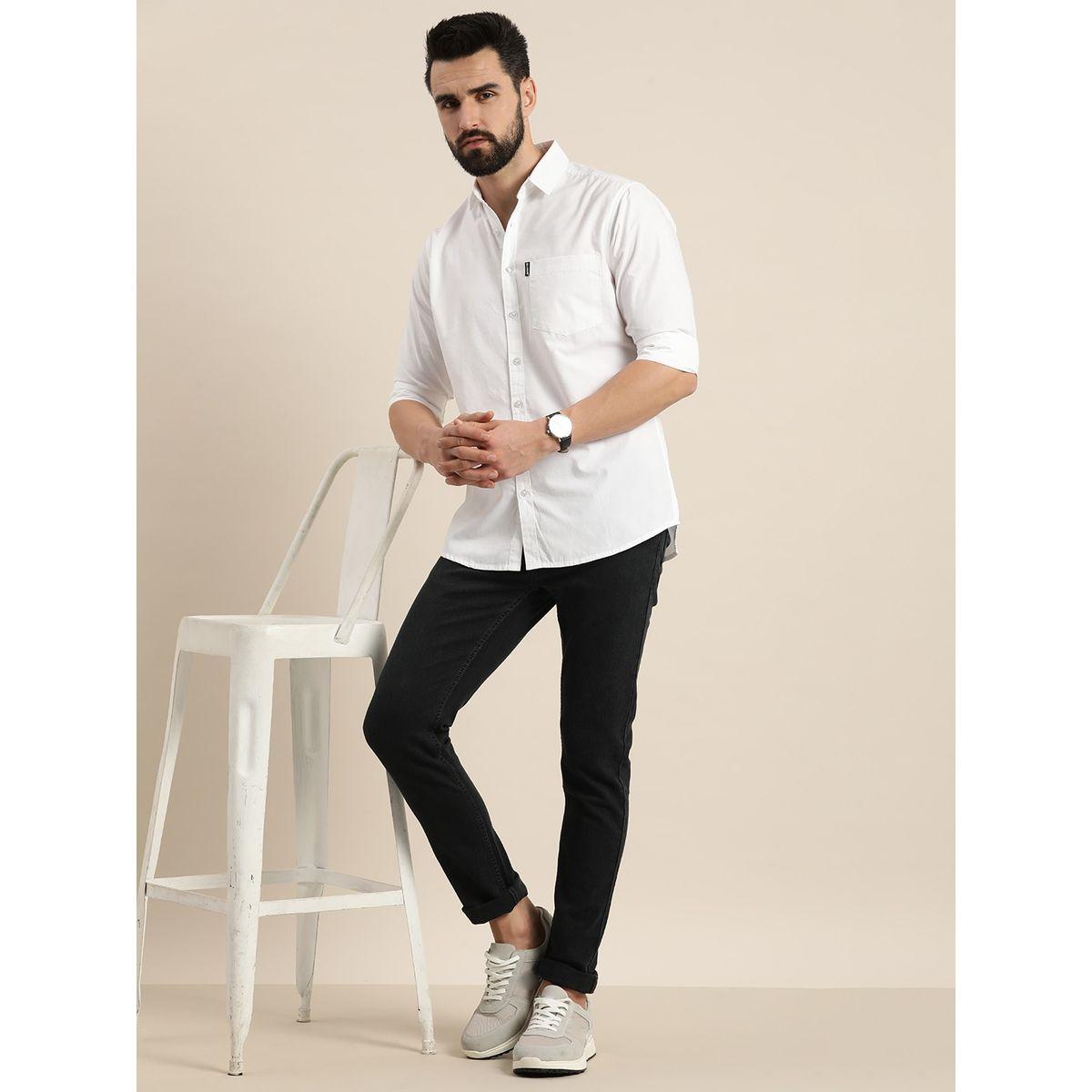 Dillinger X Styli Solid Collared Pocket Detail Cotton Shirt-men-clothing-shirts-image-3