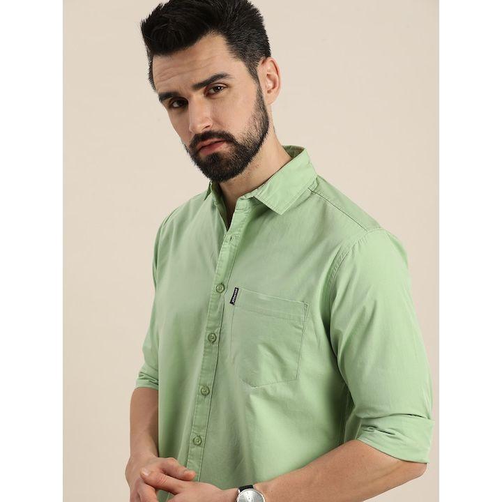 Dillinger X Styli Solid Collared Pocket Detail Cotton Shirt-men-clothing-shirts-image-2