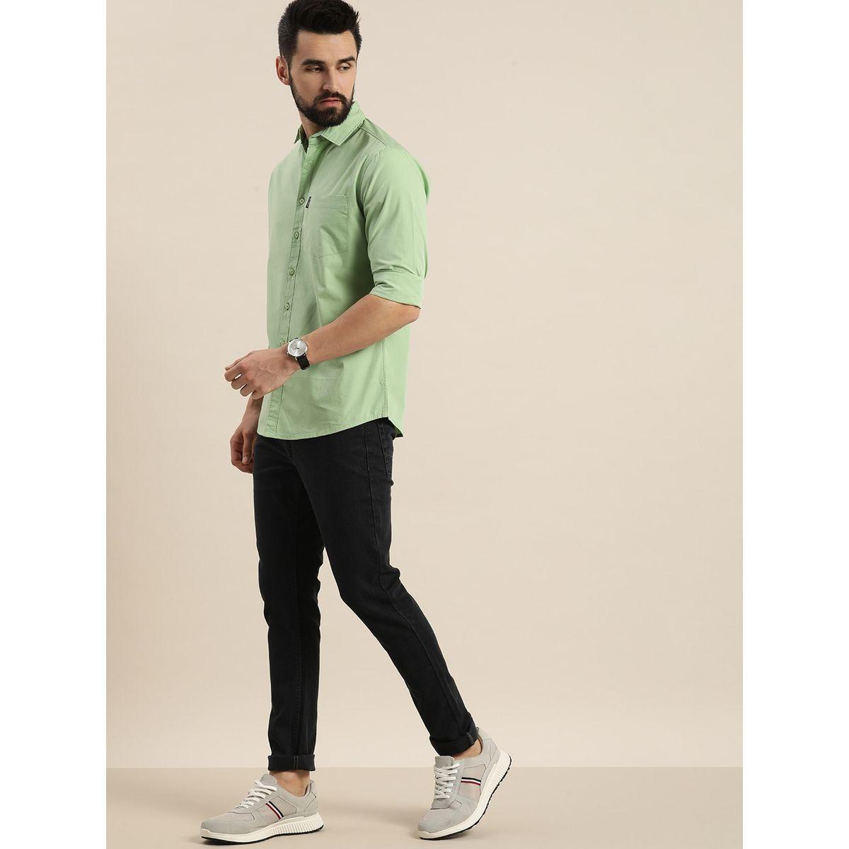 قميص سادة بجيب على الصدر ديلينجر × ستايلي-men-clothing-shirts-image-3
