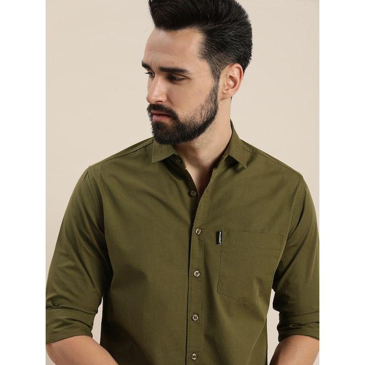 Dillinger X Styli Solid Collared Pocket Detail Cotton Shirt-men-clothing-shirts-image-2