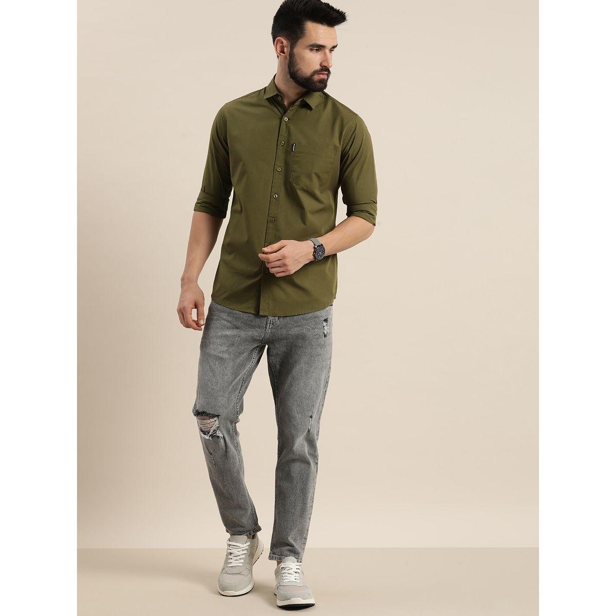 Dillinger X Styli Solid Collared Pocket Detail Cotton Shirt-men-clothing-shirts-image-3