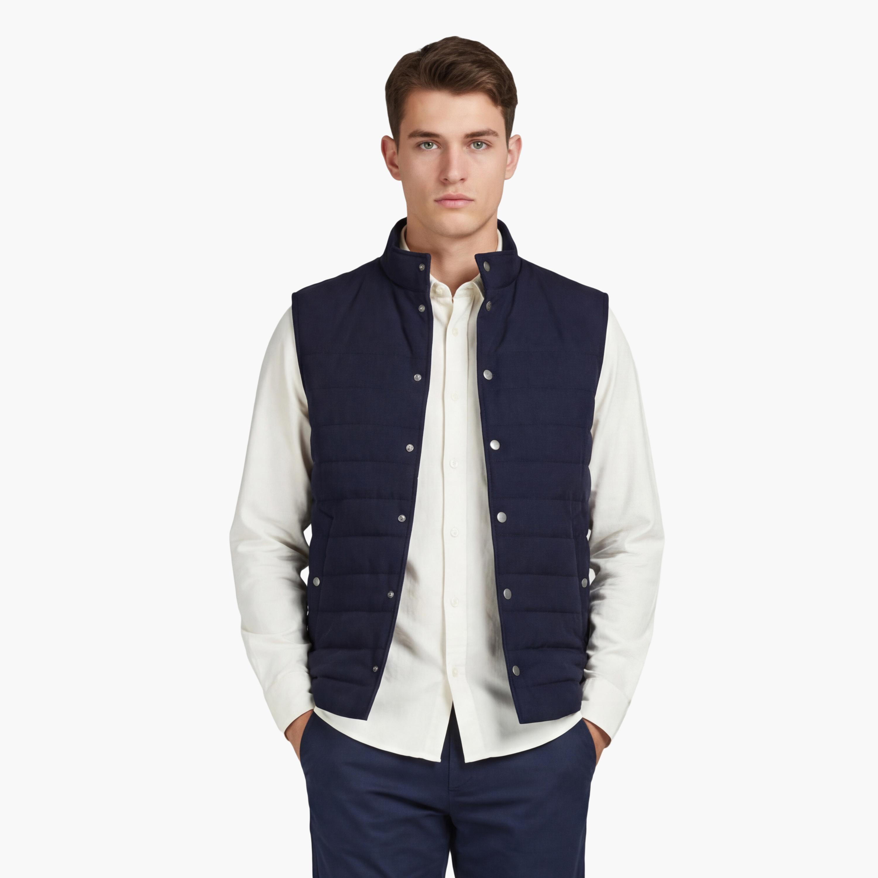 Gant Plain High Neck Sleeveless Men's Gilet Jacket-men-clothing-jacketsandblazers-jackets-image-1