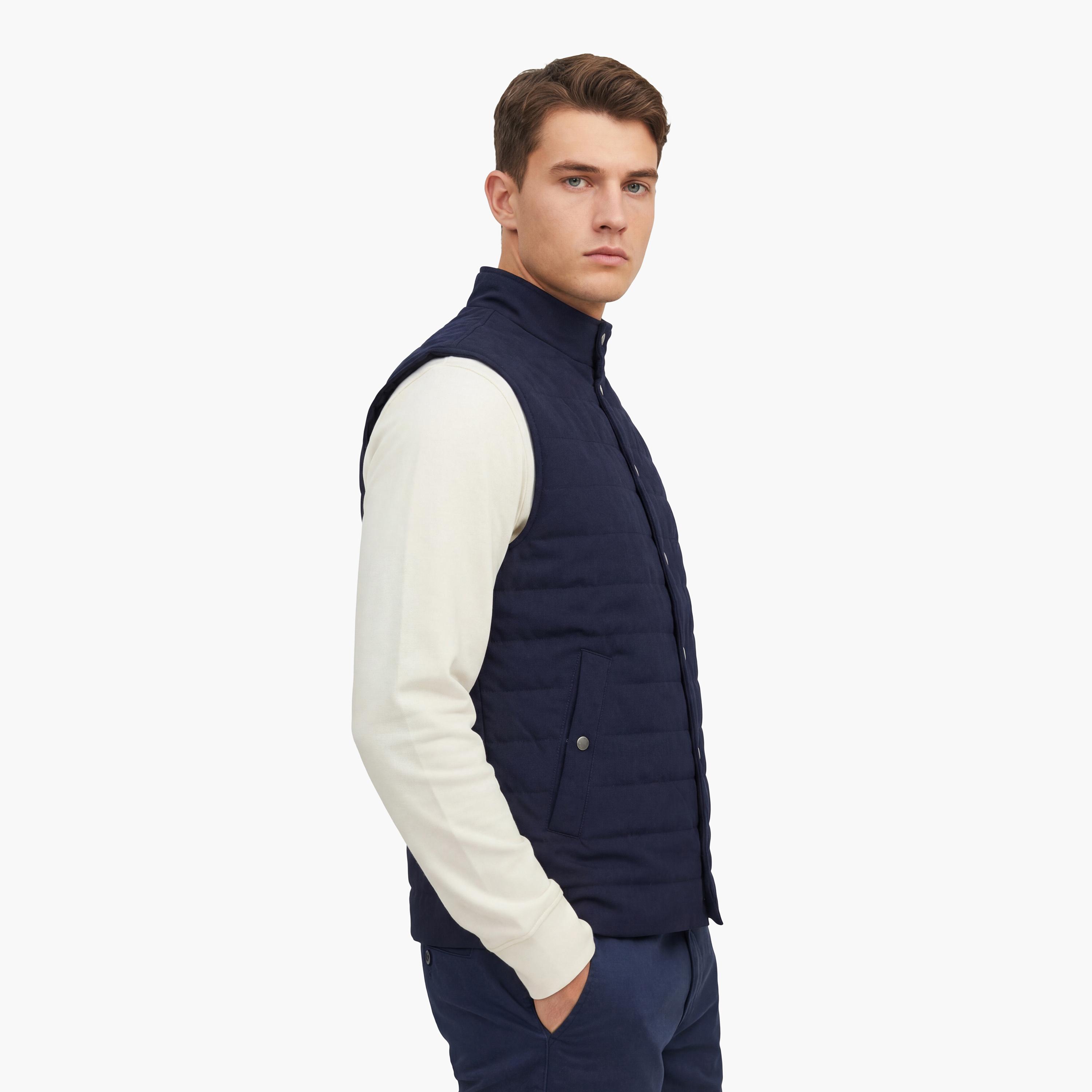 جاكيت "جيليه" رجالي سادة بدون أكمام وياقة مرتفعة من جانت-men-clothing-jacketsandblazers-jackets-image-3