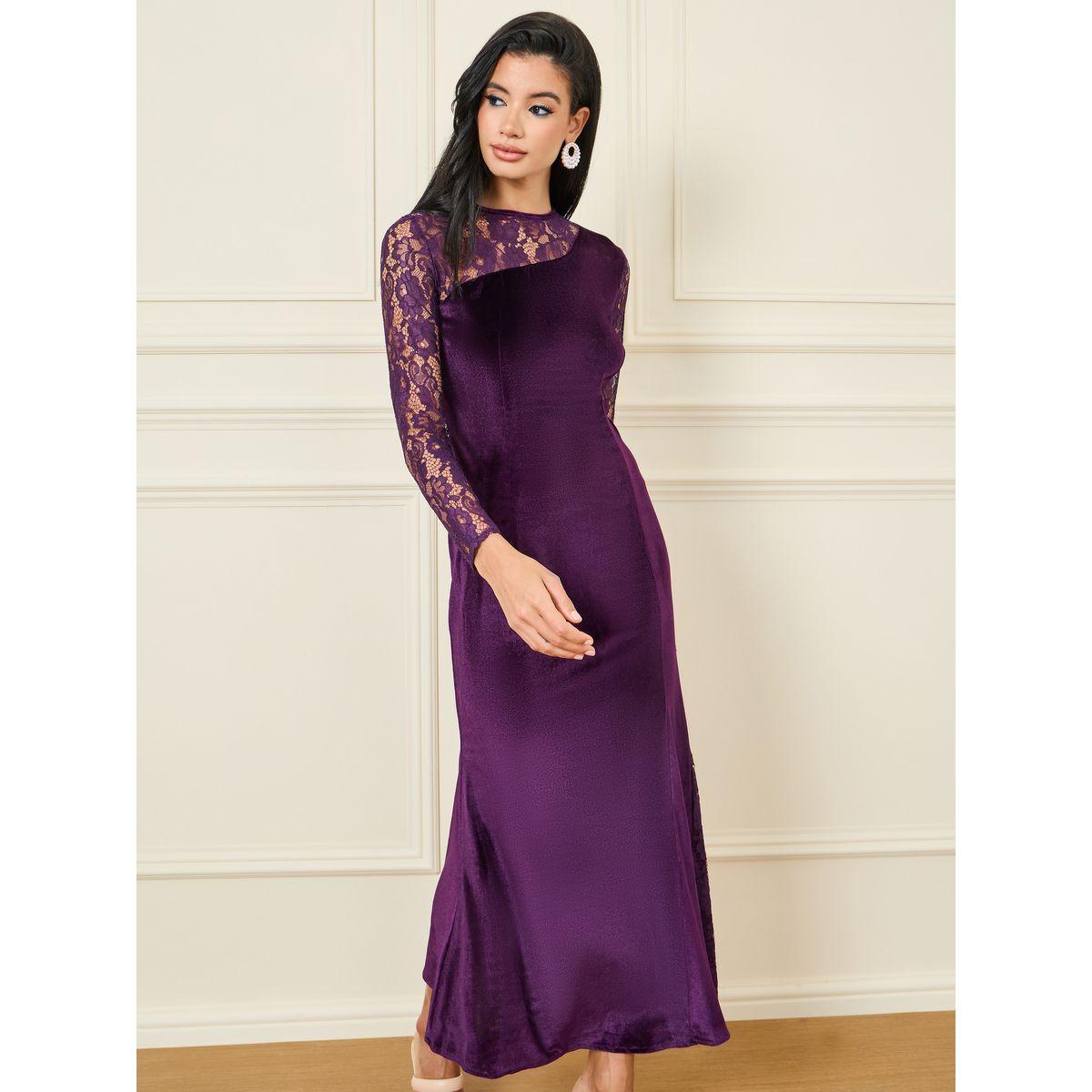 فستان طويل بتفاصيل دانتيل-women-clothing-dresses-image-2