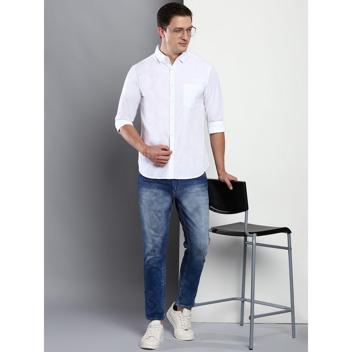 Dennis Lingo Solid Casual Shirt with Button Placket-men-clothing-shirts-image-1