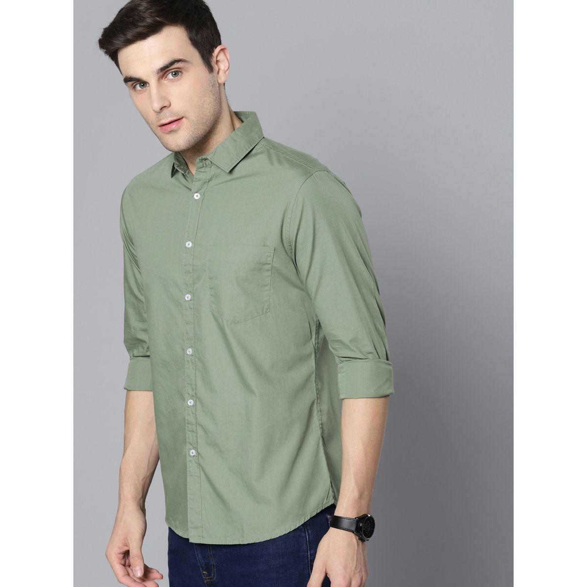 Dennis Lingo Solid Casual Shirt with Button Placket-men-clothing-shirts-image-3