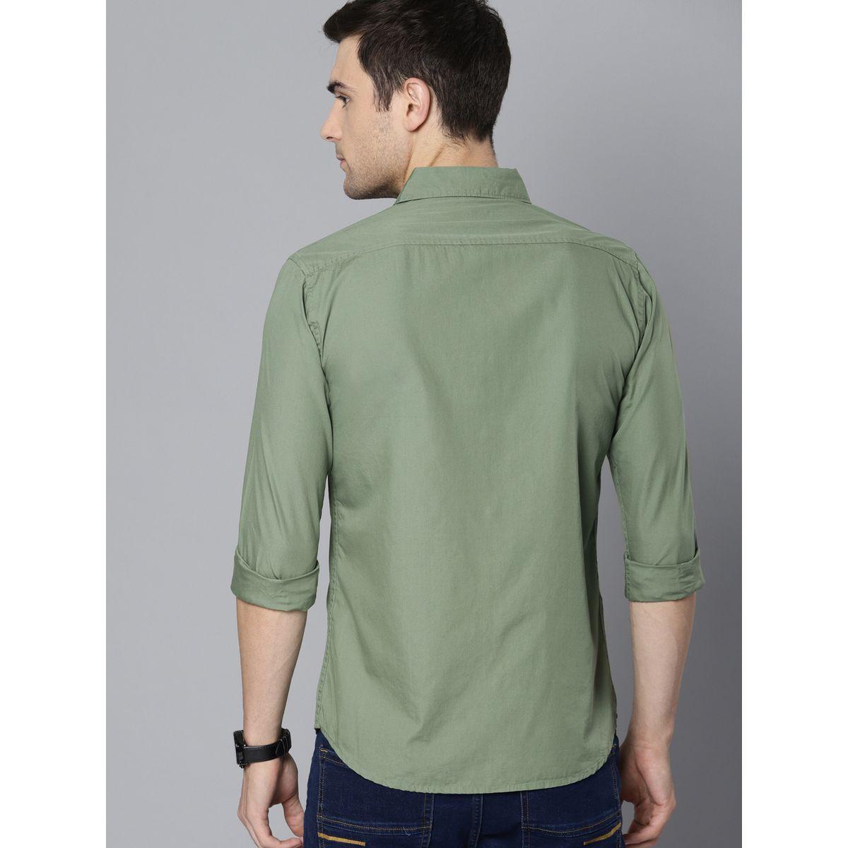 Dennis Lingo Solid Casual Shirt with Button Placket-men-clothing-shirts-image-4