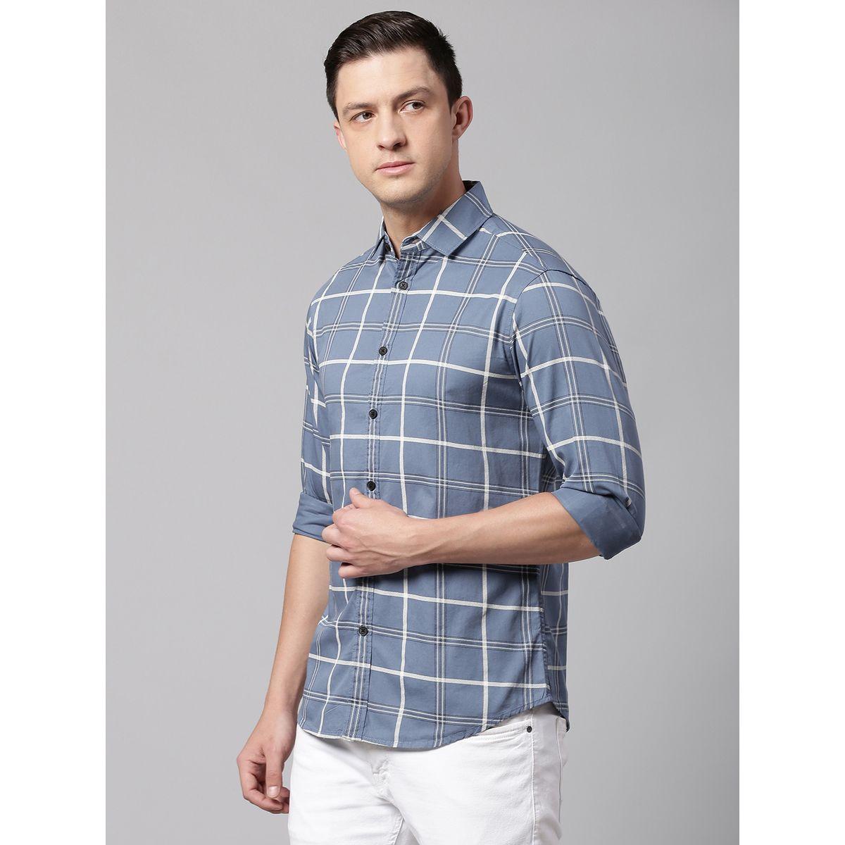 Window Pane Checkered Slim Fit Casual Shirt-men-clothing-shirts-image-3