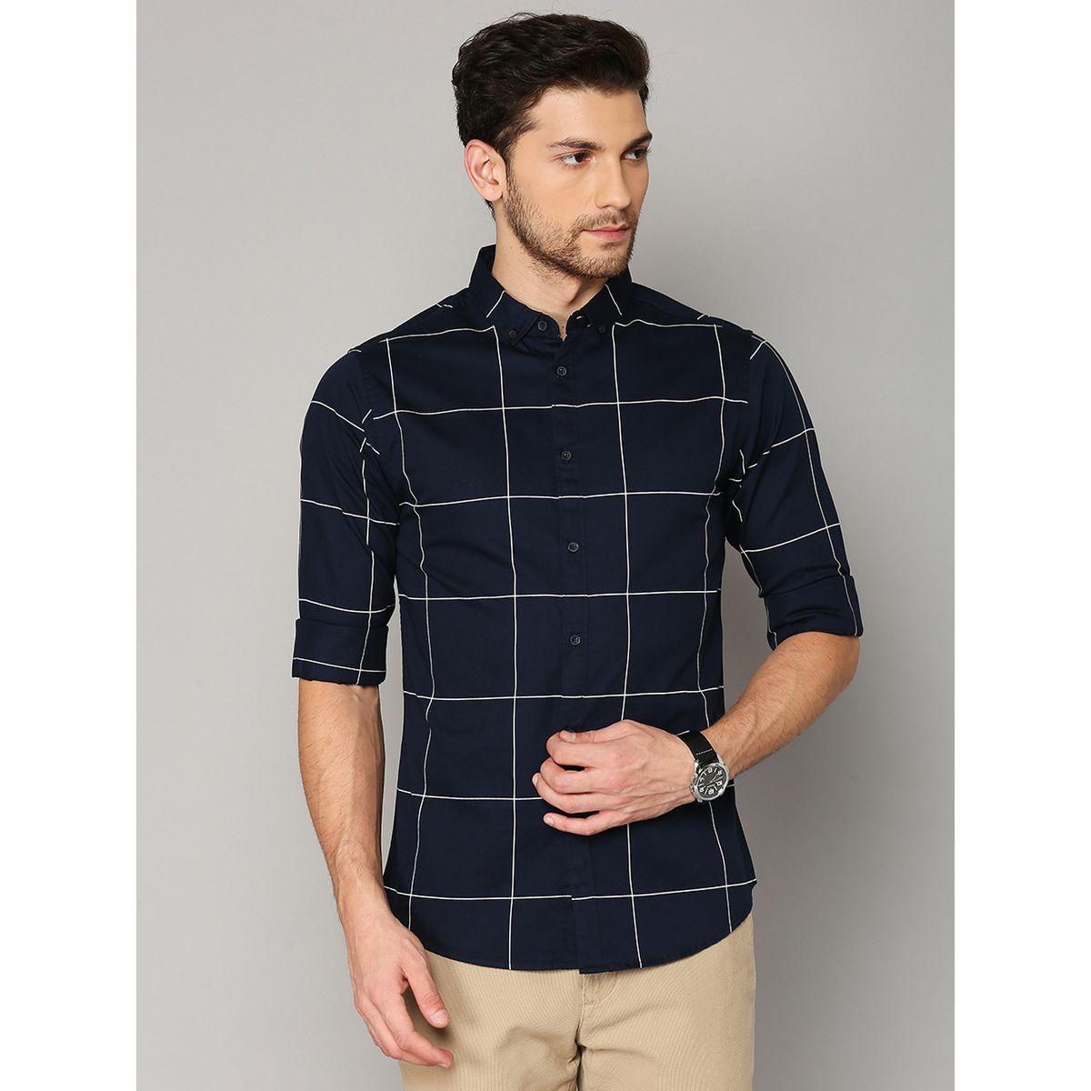 قميص كاروهات بقصة سليم فت-men-clothing-shirts-image-2