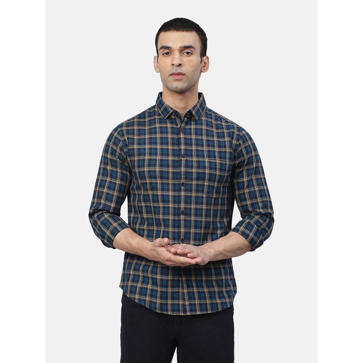 قميص كاروهات بقصة سليم فت دينيس لينجو × ستايلي-men-clothing-shirts-image-1